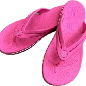 Crocs bright pink sandals